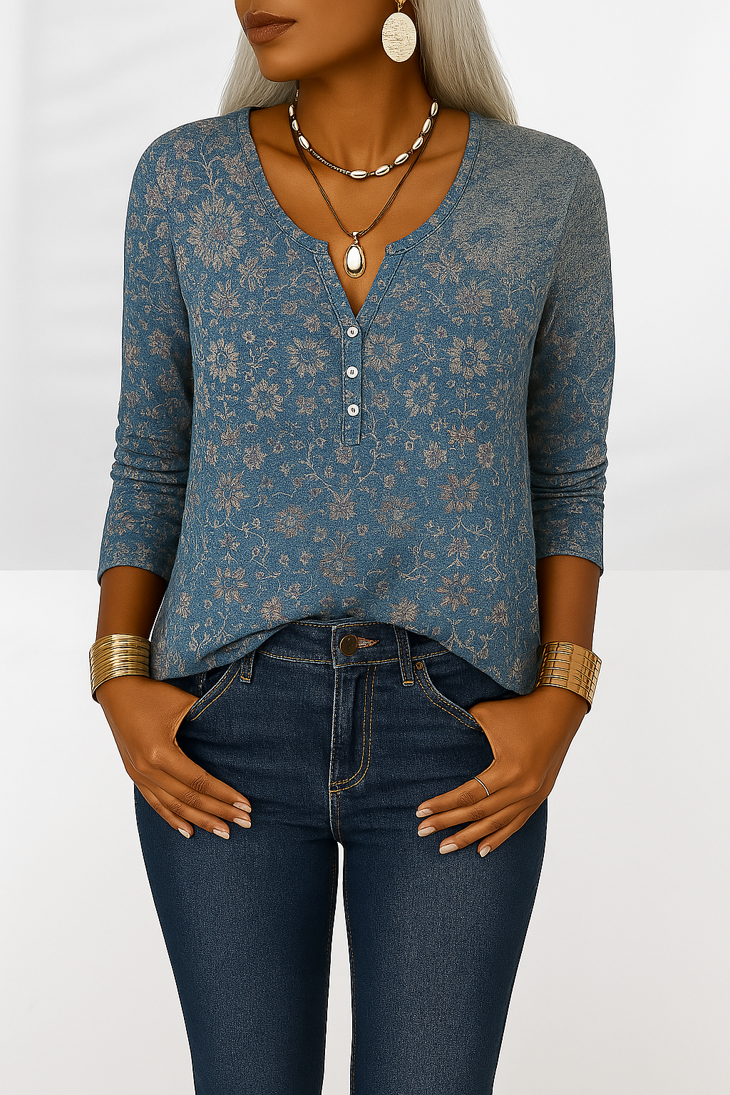 Lia™ | Boho blouse met bloemenpatronen en lange mouwen