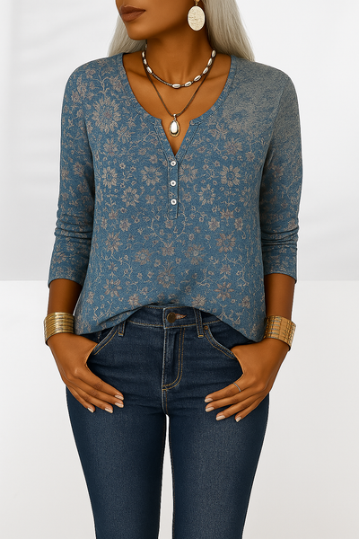 Lia™ | Boho blouse met bloemenpatronen en lange mouwen