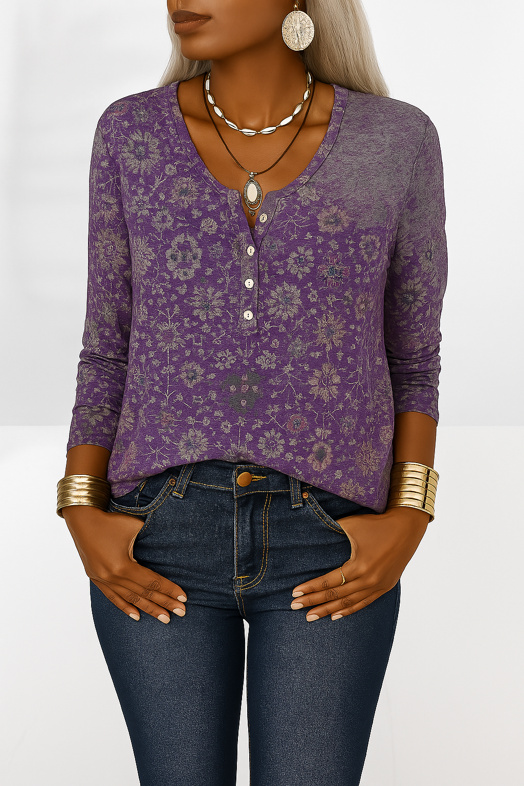 Lia™ | Boho blouse met bloemenpatronen en lange mouwen