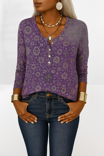 Lia™ | Boho blouse met bloemenpatronen en lange mouwen
