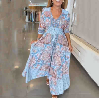 Abby - Elegante lange bloemenjurk voor dames